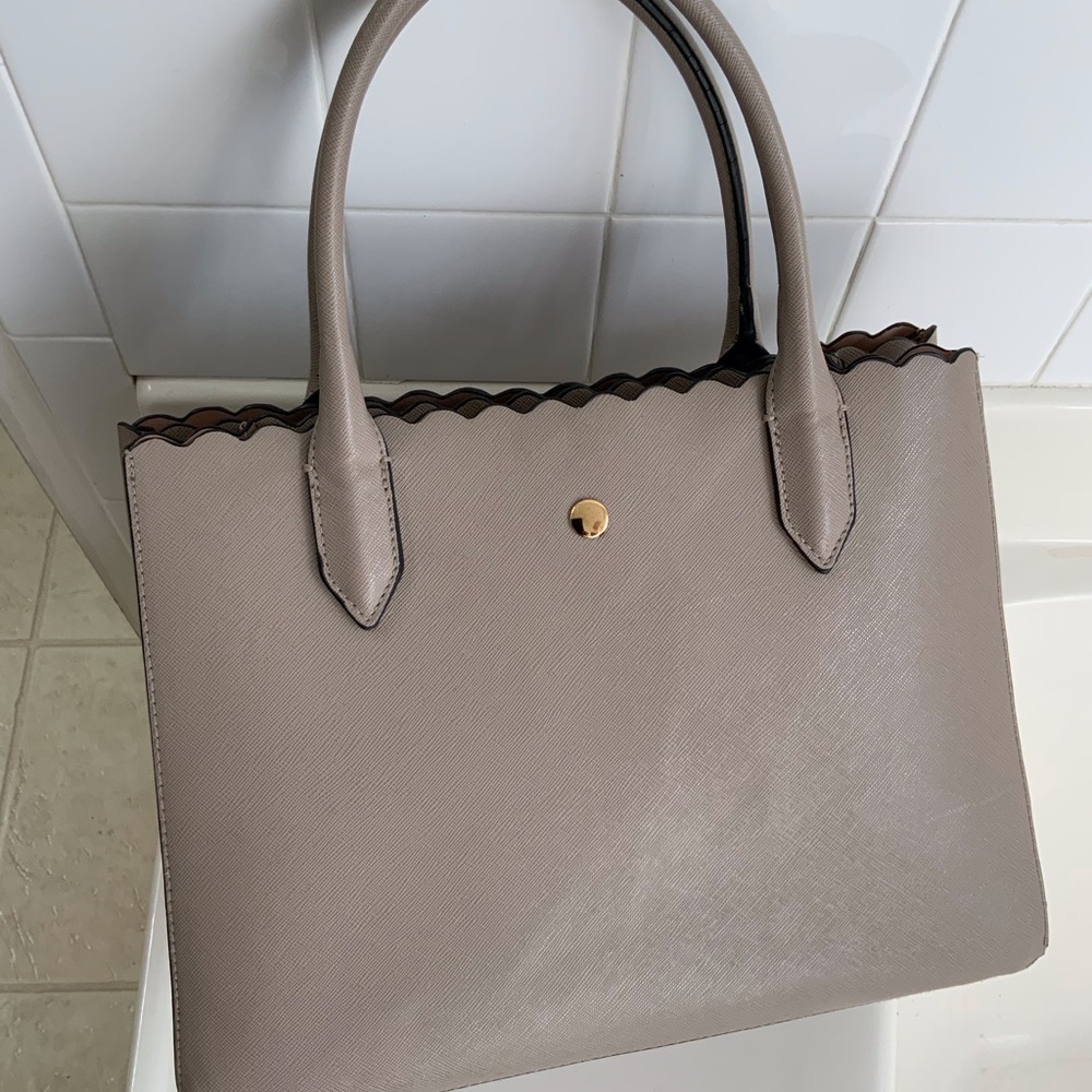 H&M GRAY/TAUPE SATCHEL HANDBAG